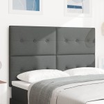 vidaXL Tăblie cap cu headboard Manual Gri închis 160 cm țesătură