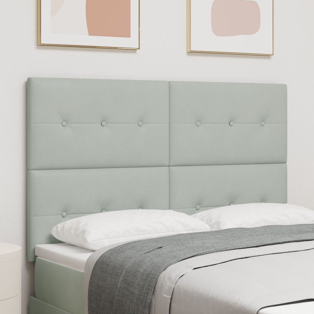 vidaXL Tăblie cap Pe perete cu headboard Gri deschis 160 cm Catifea