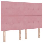 vidaXL Tăblie cap Pe perete cu headboard Manual Roz 160 cm Catifea vidaXL Tăblie cap Pe perete cu headboard Manual Roz 160 cm Catifea