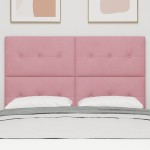 vidaXL Tăblie cap Pe perete cu headboard Manual Roz 160 cm Catifea vidaXL Tăblie cap Pe perete cu headboard Manual Roz 160 cm Catifea
