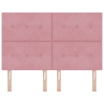 vidaXL Tăblie cap Pe perete cu headboard Manual Roz 160 cm Catifea vidaXL Tăblie cap Pe perete cu headboard Manual Roz 160 cm Catifea