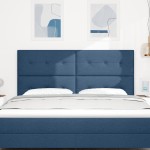 vidaXL Tăblie cap cu headboard Manual albastru 180 cm țesătură