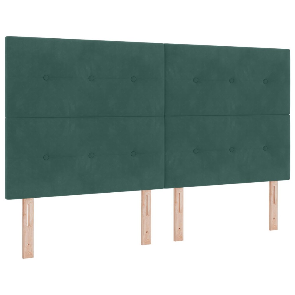 vidaXL Tăblie cap Pe perete cu headboard Verde închis 180 cm Catifea