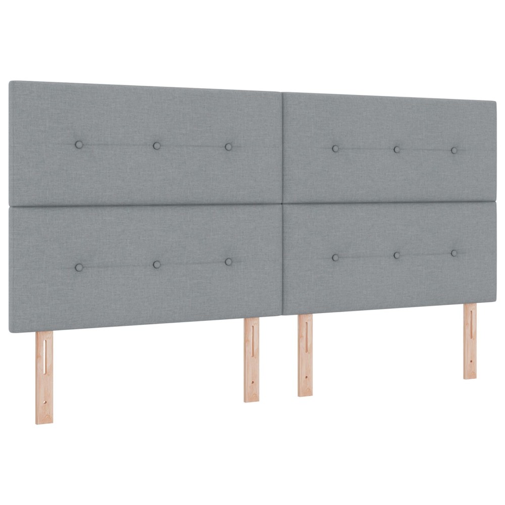 vidaXL Tăblie cap cu headboard Manual Gri deschis 200 cm țesătură