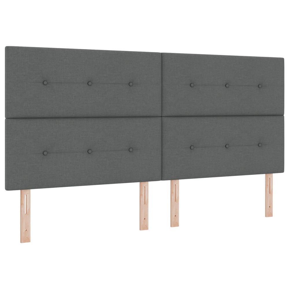vidaXL Tăblie cap cu headboard Manual Gri închis 200 cm țesătură