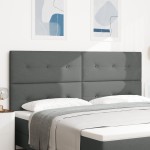 vidaXL Tăblie cap cu headboard Manual Gri închis 200 cm țesătură