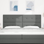 vidaXL Tăblie cap cu headboard Manual Gri închis 200 cm țesătură