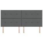 vidaXL Tăblie cap cu headboard Manual Gri închis 200 cm țesătură