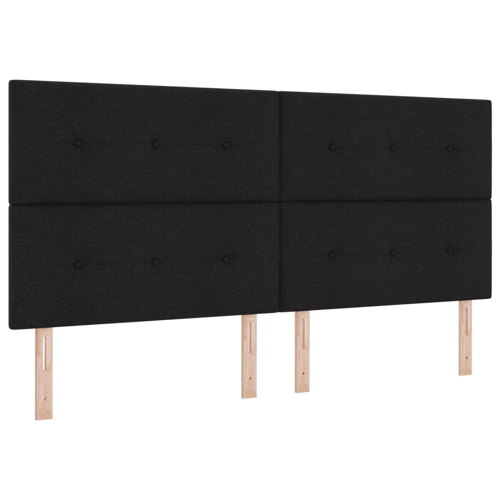 vidaXL Tăblie cap cu headboard Manual Negru 200 cm țesătură