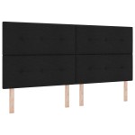 vidaXL Tăblie cap cu headboard Manual Negru 200 cm țesătură
