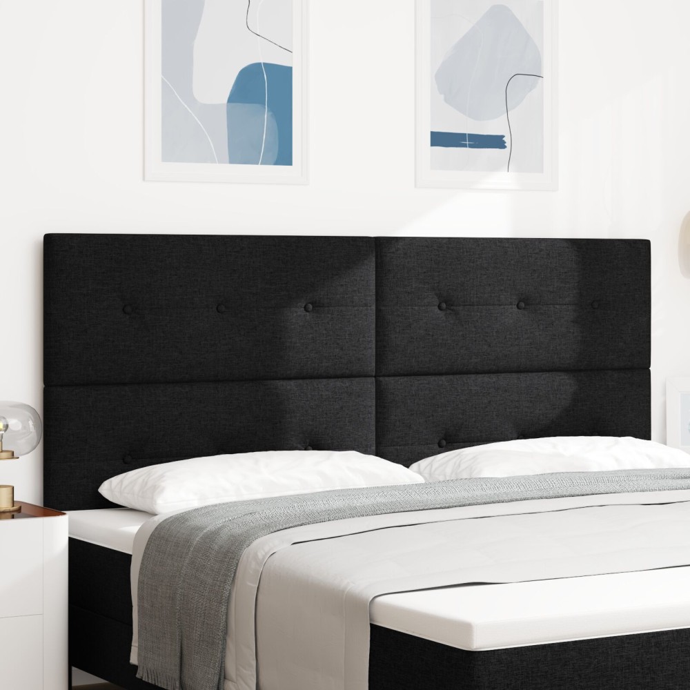 vidaXL Tăblie cap cu headboard Manual Negru 200 cm țesătură