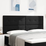 vidaXL Tăblie cap cu headboard Manual Negru 200 cm țesătură