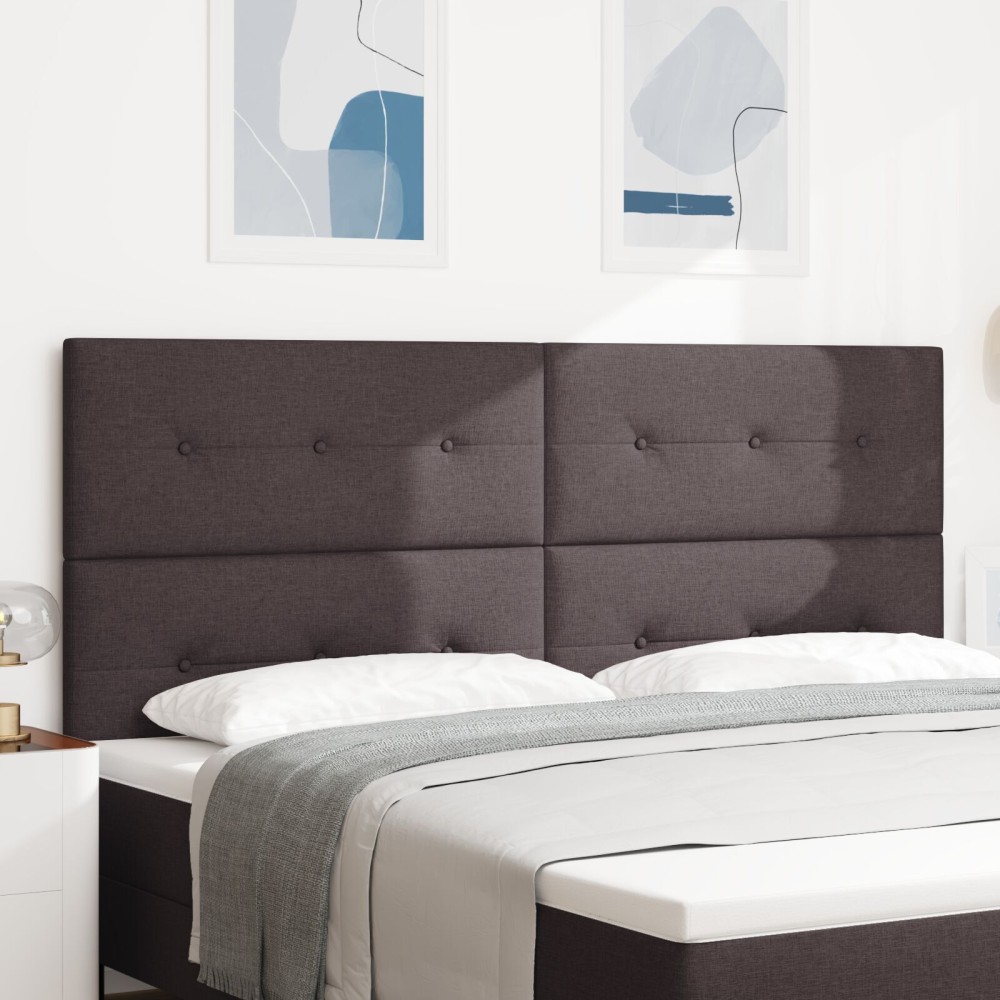 vidaXL Tăblie cap cu headboard Manual Maro închis 200 cm țesătură