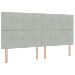 vidaXL Tăblie cap Pe perete cu headboard Gri deschis 200 cm Catifea vidaXL Tăblie cap Pe perete cu headboard Gri deschis 200 cm Catifea