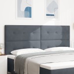 vidaXL Tăblie cap Pe perete cu headboard Gri închis 200 cm Catifea vidaXL Tăblie cap Pe perete cu headboard Gri închis 200 cm Catifea