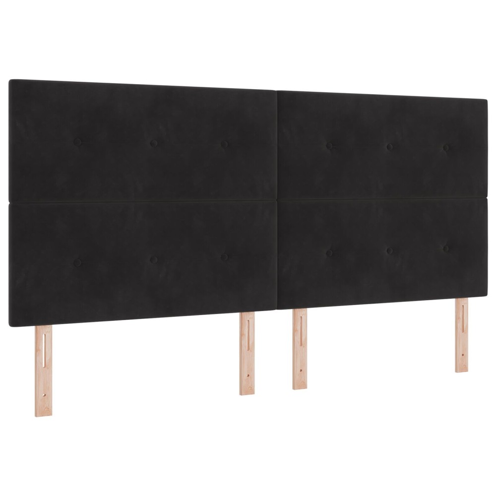 vidaXL Tăblie cap Pe perete cu headboard Manual Negru 200 cm Catifea