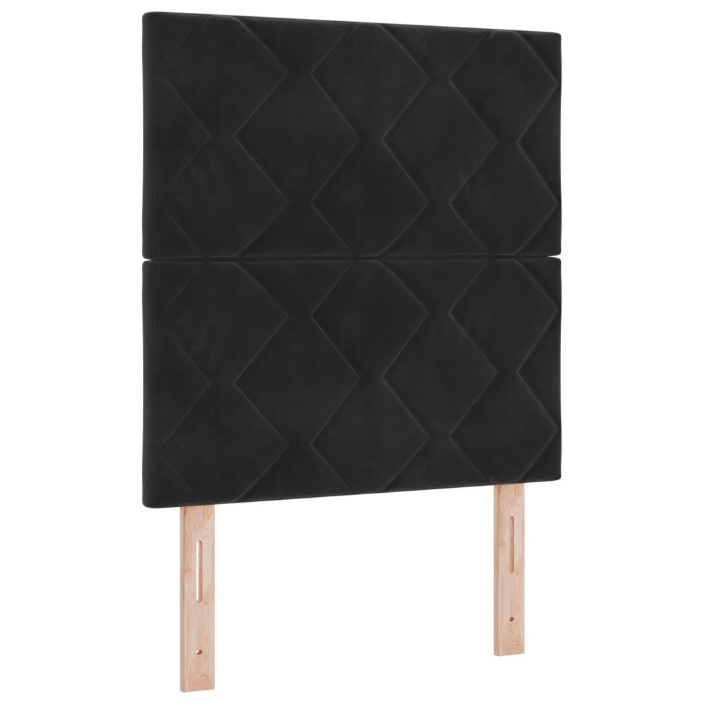 vidaXL Tăblie cap Pe perete Geometric cu headboard Negru 80 cm Catifea