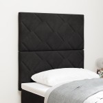 vidaXL Tăblie cap Pe perete Geometric cu headboard Negru 80 cm Catifea vidaXL Tăblie cap Pe perete Geometric cu headboard Negru 80 cm Catifea