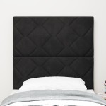 vidaXL Tăblie cap Pe perete Geometric cu headboard Negru 80 cm Catifea vidaXL Tăblie cap Pe perete Geometric cu headboard Negru 80 cm Catifea