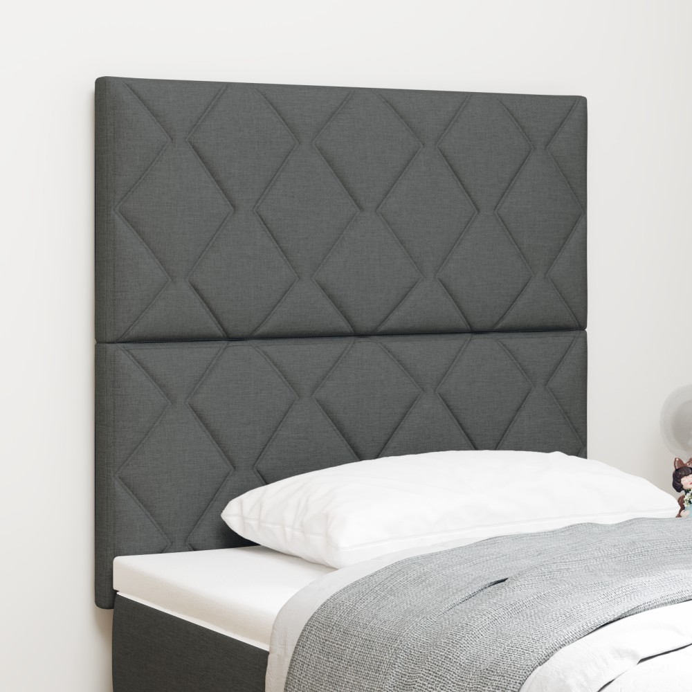 vidaXL Tăblie din Țesătură Geometric Manual Gri închis 90 cm țesătură