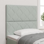vidaXL Tăblie cap Pe perete Geometric Manual Gri deschis 90 cm Catifea vidaXL Tăblie cap Pe perete Geometric Manual Gri deschis 90 cm Catifea