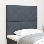 vidaXL Tăblie cap Pe perete Geometric Manual Gri închis 90 cm Catifea vidaXL Tăblie cap Pe perete Geometric Manual Gri închis 90 cm Catifea