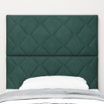 vidaXL Tăblie de pat verde închis din catifea, design blocuri de diamant, 90cm vidaXL Tăblie de pat verde închis din catifea, design blocuri de diamant, 90cm