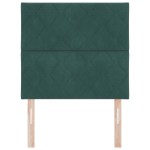 vidaXL Tăblie de pat verde închis din catifea, design blocuri de diamant, 90cm vidaXL Tăblie de pat verde închis din catifea, design blocuri de diamant, 90cm