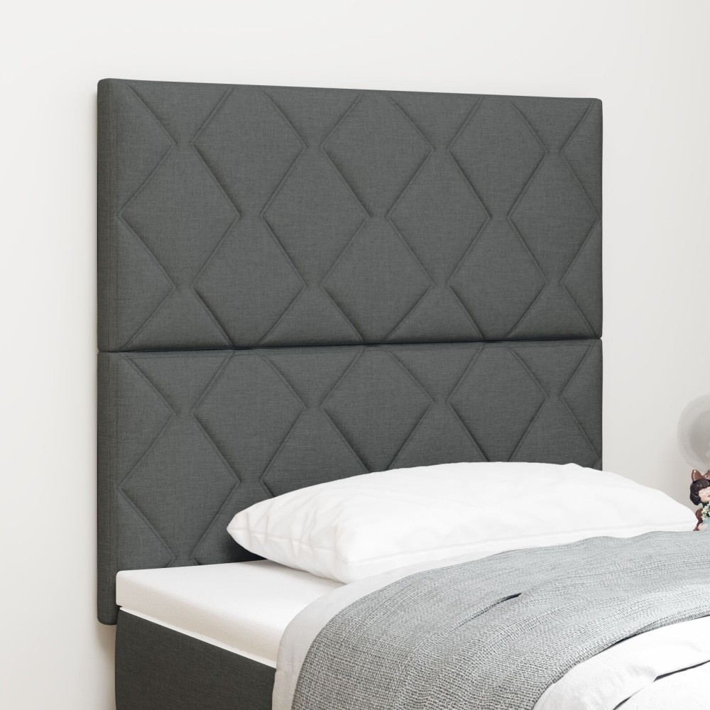 vidaXL Tăblie din Țesătură Geometric Manual Gri închis 100 cm țesătură