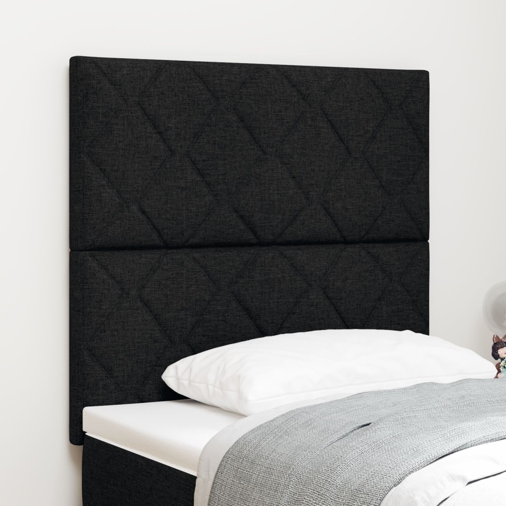 vidaXL Tăblie din Țesătură Geometric Manual Negru 100 cm țesătură