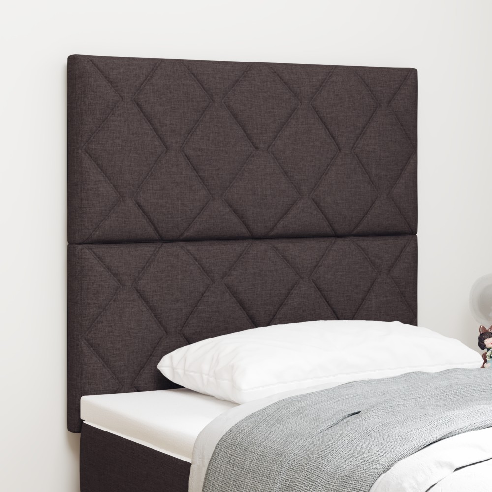vidaXL Tăblie din Țesătură Geometric Maro închis 100 cm țesătură