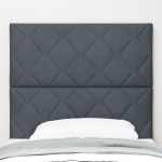 vidaXL Tăblie cap Pe perete Geometric Manual Gri închis 100 cm Catifea vidaXL Tăblie cap Pe perete Geometric Manual Gri închis 100 cm Catifea