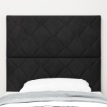 vidaXL Tăblie cap Pe perete Geometric Manual Negru 100 cm Catifea vidaXL Tăblie cap Pe perete Geometric Manual Negru 100 cm Catifea