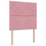 vidaXL Tăblie cap Pe perete Geometric cu headboard Roz 100 cm Catifea vidaXL Tăblie cap Pe perete Geometric cu headboard Roz 100 cm Catifea