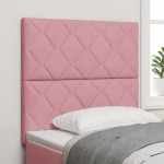 vidaXL Tăblie cap Pe perete Geometric cu headboard Roz 100 cm Catifea vidaXL Tăblie cap Pe perete Geometric cu headboard Roz 100 cm Catifea