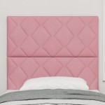vidaXL Tăblie cap Pe perete Geometric cu headboard Roz 100 cm Catifea vidaXL Tăblie cap Pe perete Geometric cu headboard Roz 100 cm Catifea