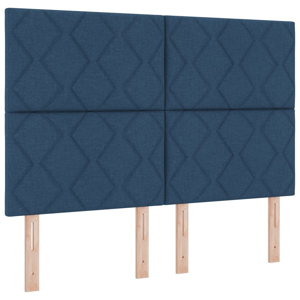 vidaXL Tăblie din Țesătură Geometric Manual albastru 140 cm țesătură