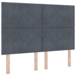 vidaXL Tăblie cap Pe perete Geometric Manual Gri închis 144 cm Catifea vidaXL Tăblie cap Pe perete Geometric Manual Gri închis 144 cm Catifea