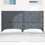 vidaXL Tăblie cap Pe perete Geometric Manual Gri închis 144 cm Catifea vidaXL Tăblie cap Pe perete Geometric Manual Gri închis 144 cm Catifea