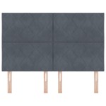 vidaXL Tăblie cap Pe perete Geometric Manual Gri închis 144 cm Catifea vidaXL Tăblie cap Pe perete Geometric Manual Gri închis 144 cm Catifea