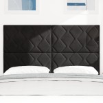 vidaXL Tăblie cap Pe perete Geometric Manual Negru 144 cm Catifea vidaXL Tăblie cap Pe perete Geometric Manual Negru 144 cm Catifea
