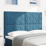 vidaXL Tăblie cap Pe perete Geometric Albastru închis 144 cm Catifea vidaXL Tăblie cap Pe perete Geometric Albastru închis 144 cm Catifea