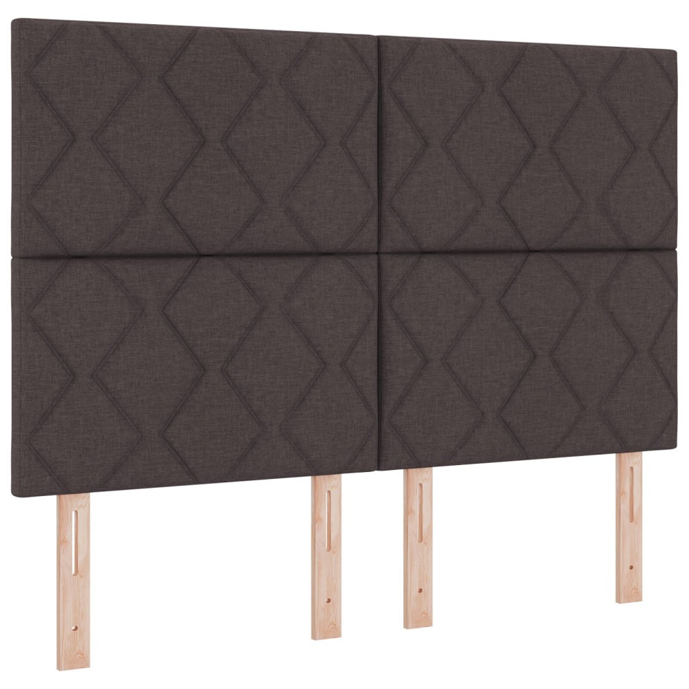 vidaXL Tăblie din Țesătură Geometric Maro închis 160 cm țesătură