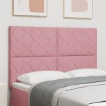 vidaXL Tăblie cap Pe perete Geometric cu headboard Roz 160 cm Catifea vidaXL Tăblie cap Pe perete Geometric cu headboard Roz 160 cm Catifea