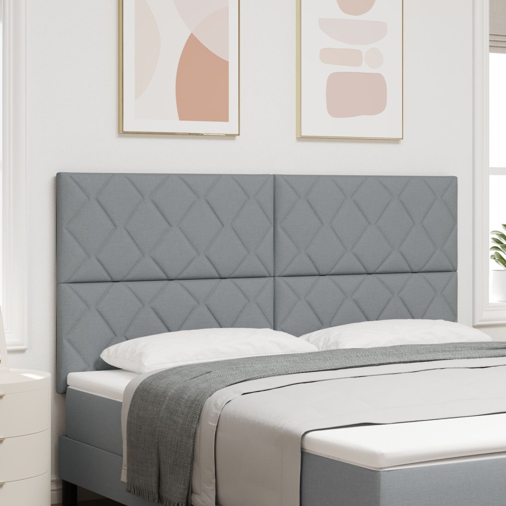 vidaXL Tăblie din Țesătură Geometric Gri deschis 180 cm țesătură