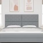 vidaXL Tăblie din Țesătură Geometric Gri deschis 180 cm țesătură vidaXL Tăblie din Țesătură Geometric Gri deschis 180 cm țesătură