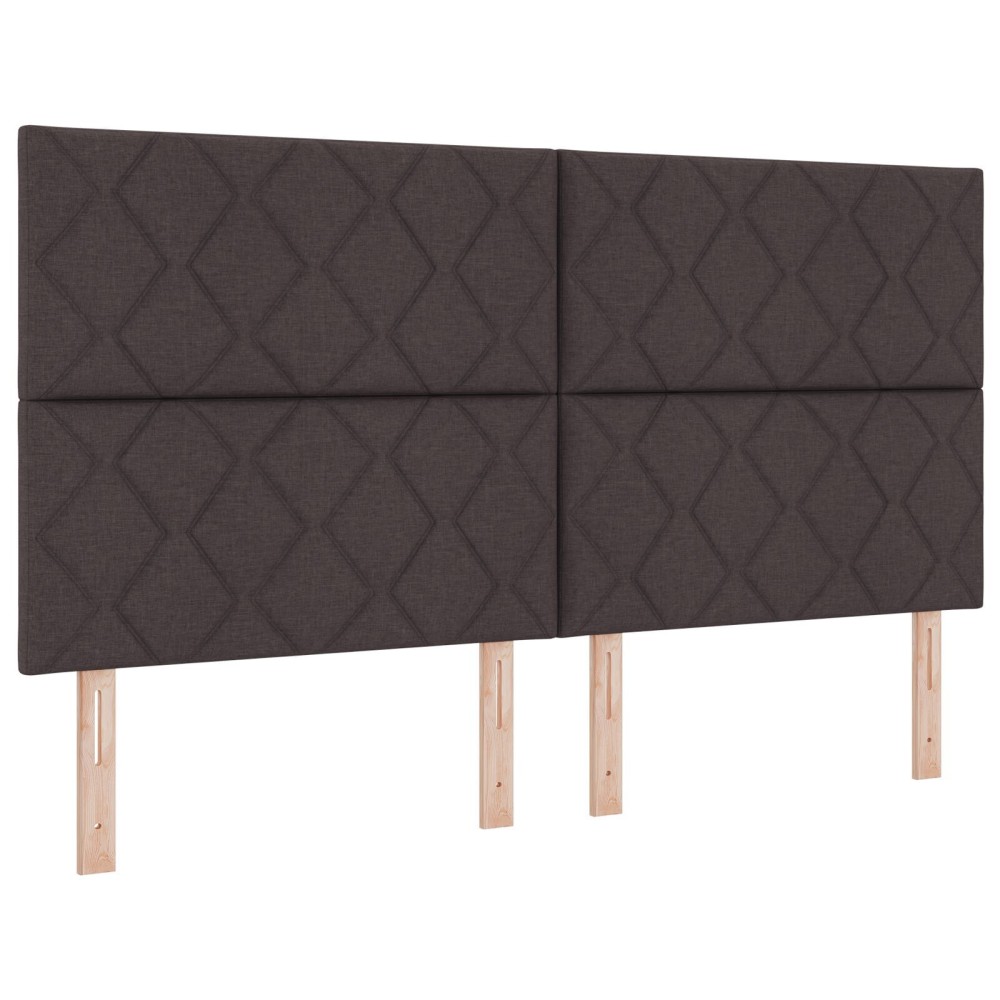 vidaXL Tăblie din Țesătură Geometric Maro închis 180 cm țesătură