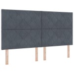 vidaXL Tăblie cap Pe perete Geometric Manual Gri închis 180 cm Catifea vidaXL Tăblie cap Pe perete Geometric Manual Gri închis 180 cm Catifea
