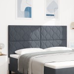 vidaXL Tăblie cap Pe perete Geometric Manual Gri închis 180 cm Catifea vidaXL Tăblie cap Pe perete Geometric Manual Gri închis 180 cm Catifea