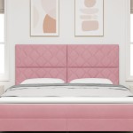 vidaXL Tăblie cap Pe perete Geometric cu headboard Roz 180 cm Catifea vidaXL Tăblie cap Pe perete Geometric cu headboard Roz 180 cm Catifea